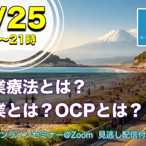 4/25：作業療法とは？作業とは？OCPとは？
